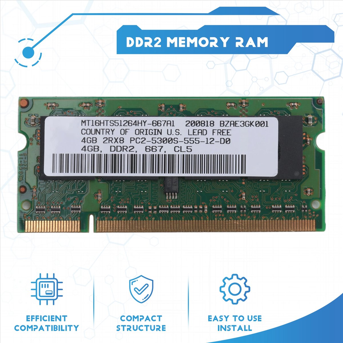 Memória RAM ABAN DDR2 4GB para - Ddr2 Ram avaliação e preço