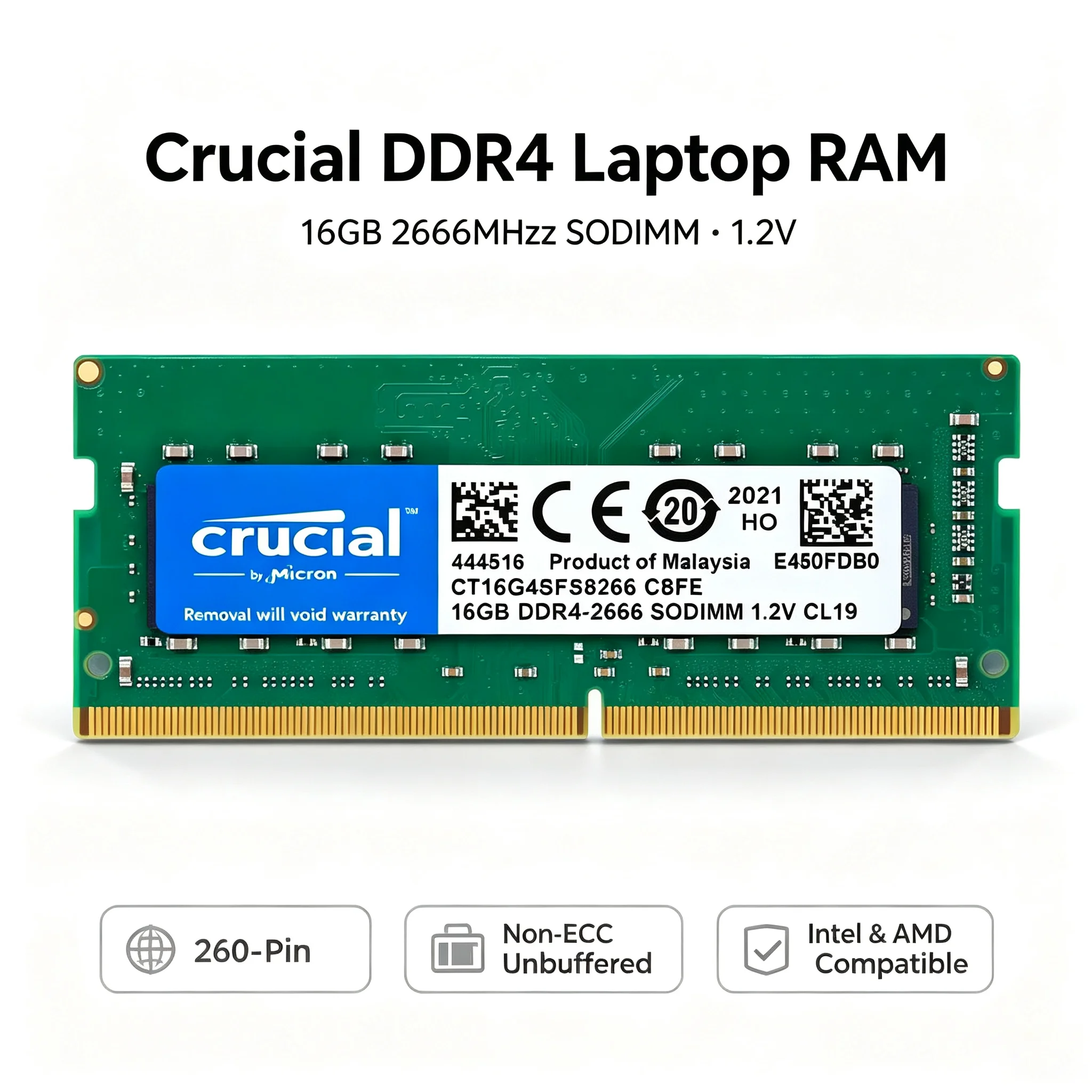 Crucial 1PCS/2PCS Memória RAM  - Sodimm Ddr4 avaliação e preço